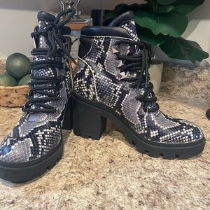 Marc Fisher Snake print ankle boots